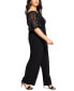 Plus Size Puffed-Sleeve Off-The-Shoulder Jumpsuit