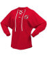 ფოტო #2 პროდუქტის Women's Red New Jersey Devils Jersey Lace-Up V-Neck Long Sleeve Hoodie T-shirt