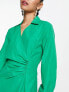 Фото #7 товара JDY ruched detail mini shirt dress in bright green