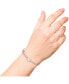 ფოტო #3 პროდუქტის Sanrio Officially Licensed Authentic Silver Plated Bracelet with Flowers and Crystals - 6.5 + 1"
