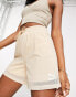 Puma organza mesh high waisted shorts in beige - exclusive to ASOS Бежевый, XS - EU 36 - фото #1