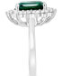 ფოტო #4 პროდუქტის EFFY® Lab Grown Emerald (3-1/4 ct. t.w.) & Lab Grown Diamond (1-3/8 ct. t.w.) Halo Ring in 14k White Gold