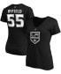 Фото #1 товара Women's Quinton Byfield Black Los Angeles Kings Authentic Stack Name and Number V-Neck T-shirt