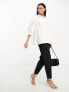 ASOS DESIGN tiered smock shirt with embellished collar in white