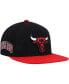 ფოტო #3 პროდუქტის Men's Black, Red Chicago Bulls Side Core 2.0 Snapback Hat