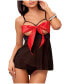 Фото #1 товара Open Cup Babydoll with Bow & Panty 2pc Lingerie Set