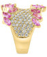 ფოტო #3 პროდუქტის EFFY® Pink Sapphire (3-1/4 ct. t.w.) & Diamond (1-3/8 ct. t.w.) Pavé Statement Ring in 14k Gold