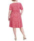 Фото #2 товара Plus Size Printed Ruched-Sleeve Dress