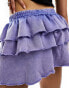 Фото #4 товара Monki mini ruffle frill skirt in tinted purple