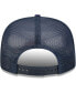 Фото #4 товара Men's Navy Utah Jazz Logo A-Frame 9Fifty Trucker Snapback Hat
