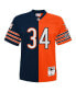 Men's Walter Payton Navy and Orange Chicago Bears Big and Tall Split Legacy Retired Player Replica Jersey