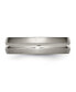 Titanium Brushed and Polished Grooved Wedding Band Ring