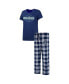 ფოტო #1 პროდუქტის Women's Deep Sea Blue, Gray Seattle Kraken Badge T-shirt and Pants Sleep Set