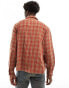 Bershka washed checked shirt in red