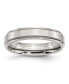 ფოტო #1 პროდუქტის Stainless Steel Polished 5mm Ridged Edge Band Ring