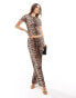 Fashionkilla super soft t-shirt co-ord in leopard print