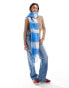 Фото #3 товара Object chunky tassle scarf in blue check