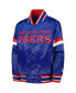 ფოტო #2 პროდუქტის Big Boys Royal Philadelphia 76ers Home Game Varsity Satin Full-Snap Jacket