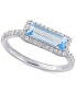 Blue Topaz (1-1/2 ct. t.w.) & White Topaz (1/3 ct. t.w.) Statement Ring in Sterling Silver