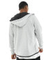 Фото #4 товара Jack & Jones zip through tech hoodie in light grey marl