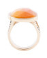 Sky Orange Quartz Golden Bronze Abstract Ring Genuine Orange Quartz, 10 - фото #3