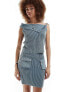 Фото #1 товара Reclaimed vintage knitted bardot in acid wash co-ord in blue