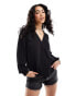 Фото #1 товара ASOS DESIGN long sleeve blouse with pocket detail in black