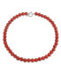 ფოტო #1 პროდუქტის Plain Simple Smooth Western Jewelry Classic Red Carnelian Round 10MM Bead Strand Necklace For Women Teen Silver Plated Clasp 16 Inch