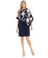 ფოტო #1 პროდუქტის Women's Floral-Embroidered Poncho Dress