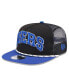 ფოტო #2 პროდუქტის Men's Black/Royal Philadelphia 76ers Throwback Team Arch Golfer Snapback Hat