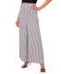 Women's Striped Flat-Front Wide-Leg Pants