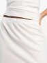 Pieces Bride To Be satin slip midi skirt co-ord in white