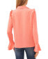 Фото #2 товара Women's Collared V-Neck Ruffled Blouse