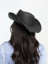 Von Dutch Anna straw cowboy hat in black