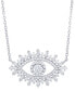 Фото #1 товара Macy's cubic Zirconia Evil Eye Necklace in Fine Silver Plate