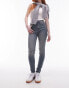 Topshop high rise Jamie jeans in grime blue Синий, W30 L30 - фото #2