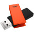 Фото #2 товара EMTEC C350 Brick - 128 GB - USB Type-A - 2.0 - 15 MB/s - Swivel - Black,Orange