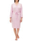 ფოტო #1 პროდუქტის Women's Long-Sleeve Ribbed Belted Robe