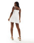 Фото #2 товара In The Style cami drop waist dress with pleated hem in white