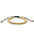 ფოტო #1 პროდუქტის Polished Bead Cord Bolo Bracelet in Gold-Tone Ion-Plated Stainless Steel