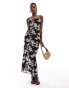 ASOS DESIGN peekaboo mesh midaxi dress in cow print