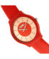 ფოტო #2 პროდუქტის Unisex Trinity Red Leatherette Strap Watch 36mm