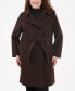 Фото #1 товара Women's Plus Size Belted Notched-Collar Wrap Coat