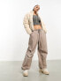 Фото #7 товара Karl Kani retro cropped puffer jacket in beige corduroy