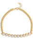 ფოტო #1 პროდუქტის Cubic Zirconia Heart Liner Cluster Link Bracelet in 18k Gold-Plated Sterling Silver, Created for Macy's