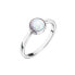 Silver ring with white opal 15001.1 white