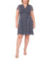 Фото #1 товара Plus Size Printed Pintucked Dress
