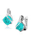 Silver earrings with turquoise zircons SVLE0219SH8Z400