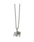 Chisel antiqued and Polished Elephant Pendant on a Curb Chain Necklace