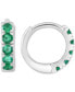 ფოტო #3 პროდუქტის EFFY® Emerald Small Huggie Hoop Earrings (1/4 ct. t.w.) in Sterling Silver (Also in Sapphire, Ruby & Multi-Gemstone), 0.33"